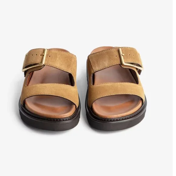 NWT ZADIG & VOLTAIRE CECILIA ALPHA SUEDE SANDALS IN FOLK SZ 37 - Picture 1 of 10